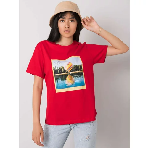 Fashion Hunters Red women's t-shirt with print