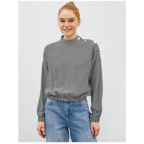 Koton Women&amp;#039;s Checked Blouse Long Sleeve Stand Collar Button Detailed Slike
