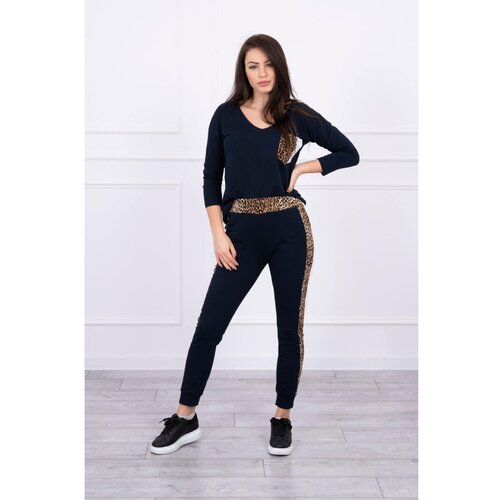 Kesi Set with panther motif navy blue Slike
