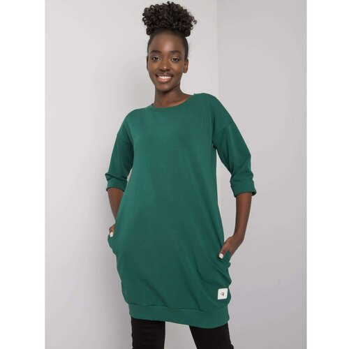 Fashion Hunters Dark green long sweatshirt for women Slike