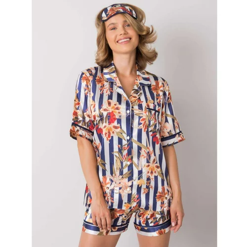 Fashion Hunters White and navy blue patterned pajamas