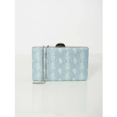 Fashion Hunters Light blue party bag with snakeskin motif