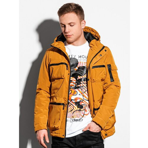 Ombre Odjeća Muška zimska prošivena jakna C450 braon | narandžasta Cene