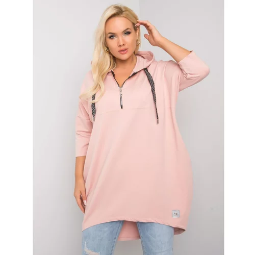 Fashion Hunters Light pink women's sweatshirt plus size