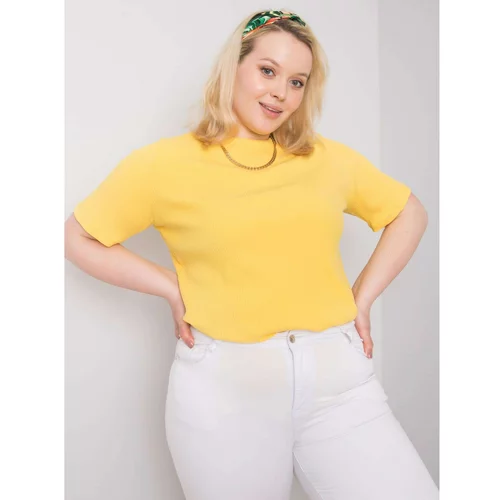 Fashion Hunters Plus size yellow striped blouse
