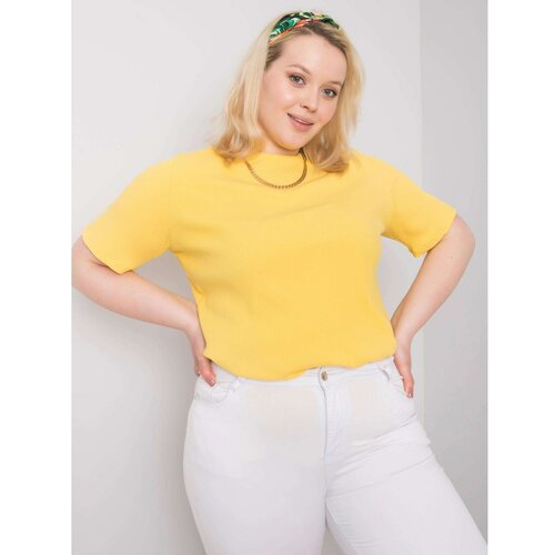 Fashion Hunters Plus size yellow striped blouse Slike