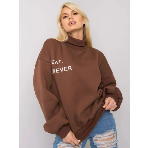 Fashion Hunters Brown insulated turtleneck sweatshirt