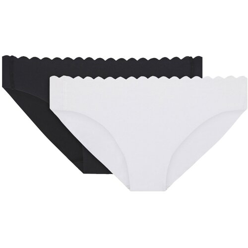 DIM BODY TOUCH COTTON SLIP 2x - Women's cotton panties 2 piece - black - white Cene