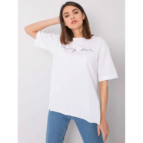 Fashion Hunters White t-shirt with Riley RUE PARIS inscription