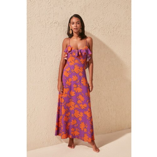 Trendyol Ženska haljina Beach dress braon | narandžasta | tamnocrvena Slike