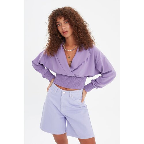 Trendyol Lilac Men&amp;#039;s Collar Gipeli Knitted Blouse Slike