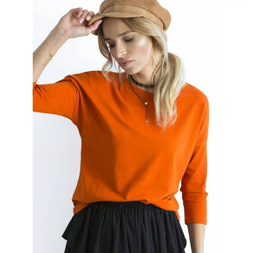 Fashion Hunters Basic blouse with 3/4 sleeves, dark orange