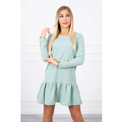 Kesi Dress with a flounce dark mint