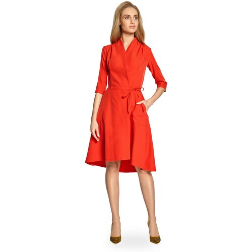 Stylove Ženska haljina S099 crvena krema | smeđa Slike
