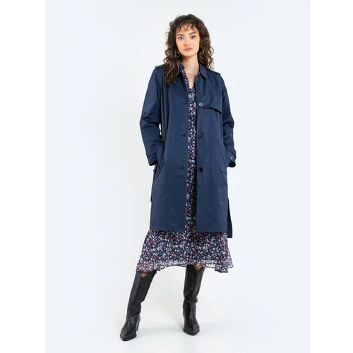 Big Star Woman's Coat Outerwear 130207 Blue Woven-403