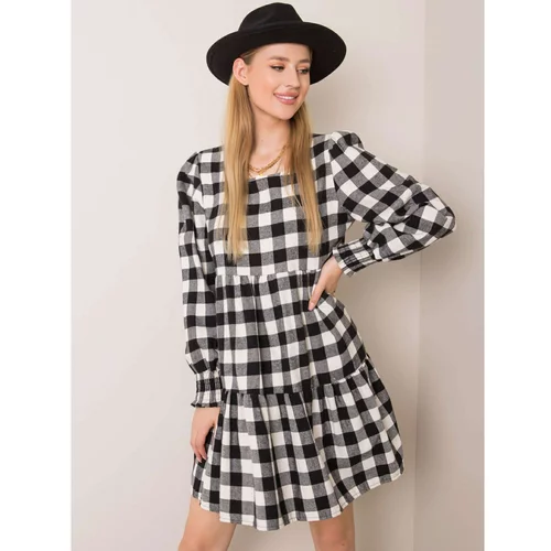 Fashion Hunters Black and white checked flannel dress