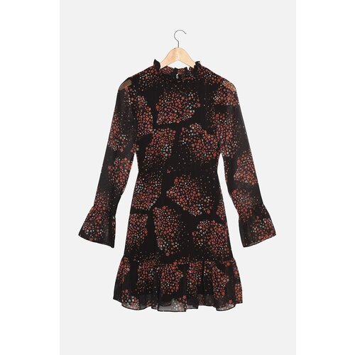 Trendyol Brown Floral Pattern Dress Slike