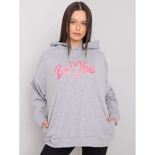 Fashion Hunters Women&amp;#039;s gray sweatshirt with pockets Slike