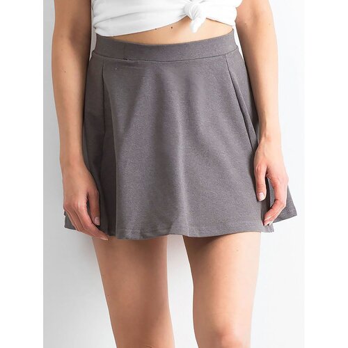 Fashion Hunters Dark gray elongated miniskirt Slike
