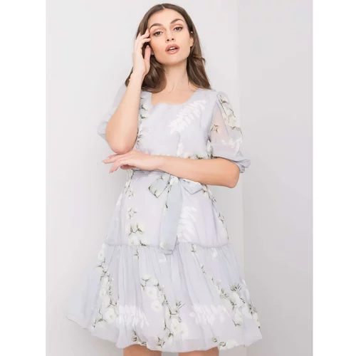 Fashion Hunters Gray floral dress for women