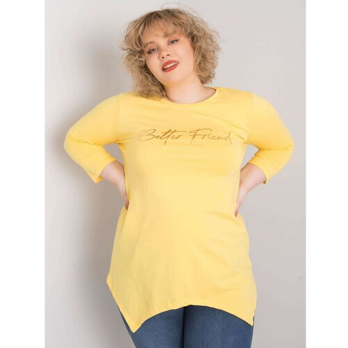 Fashion Hunters Yellow blouse with an inscription Slike