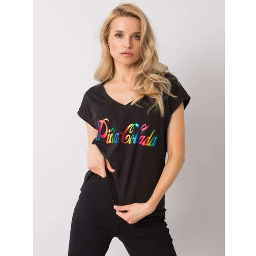 Fashion Hunters Black t-shirt with a colorful print