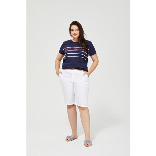 Moodo Cotton shorts with a belt - white Slike