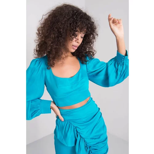 Fashion Hunters Turquoise BSL blouse with long sleeves