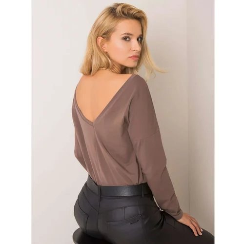 Fashion Hunters Brown blouse with a neckline on the back