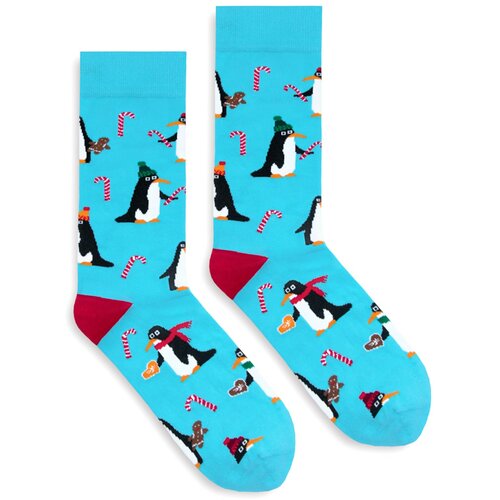 Banana Socks Unisex čarape Classic X-Mas Penguins crna | bela Slike