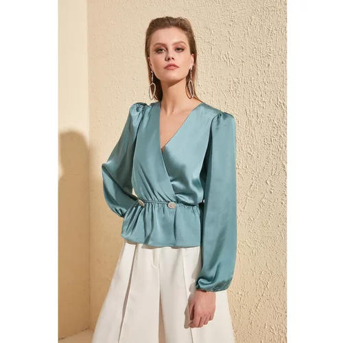 Trendyol Mint Accessory Detailed Blouse