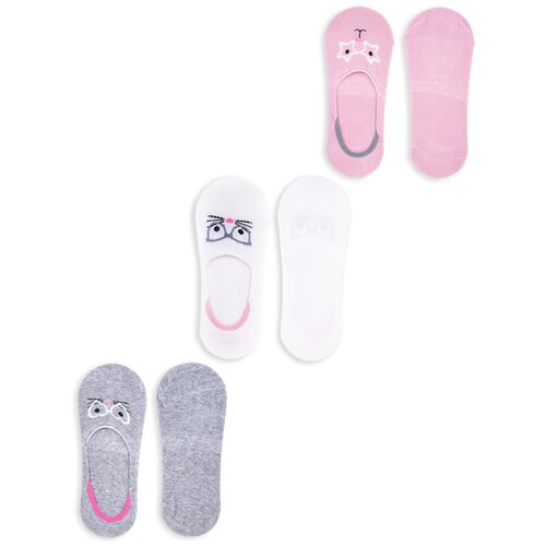 Yoclub Kids's Girls' Ankle No Show Boat Socks Patterns 3-pack SKB-43/3PAK/GIR/001 Slike