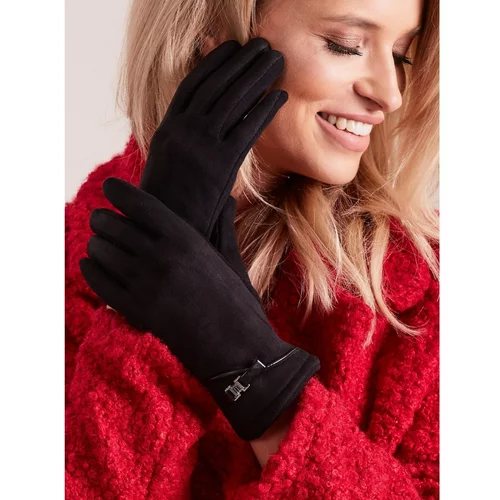 Fashion Hunters Elegant black gloves for women