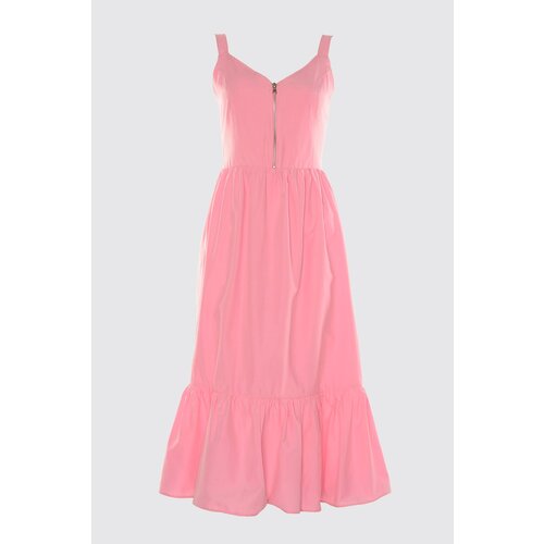 Trendyol Pink Gipe Detailed Zipper Dress Slike