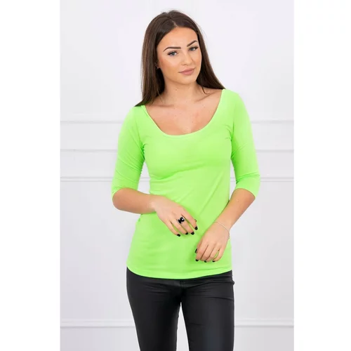 Kesi Round neckline blouse green neon