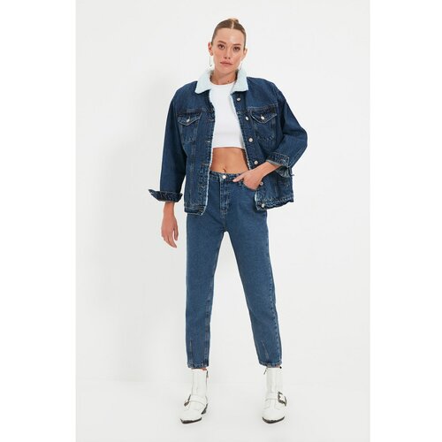 Trendyol Blue Detailed High Waist Mom Jeans Slike