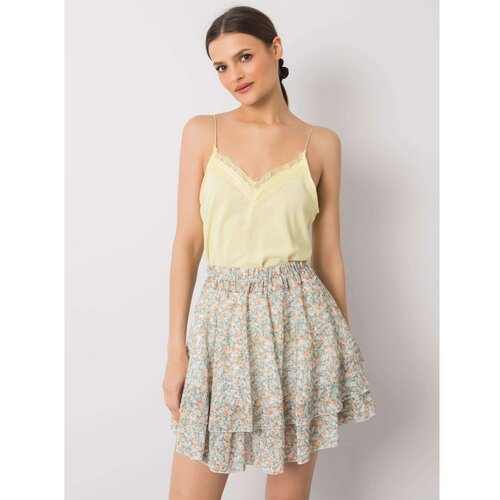 Fashion Hunters RUE PARIS Yellow top with lace Slike