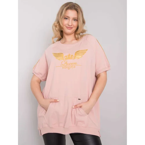 Fashion Hunters Dust pink women's cotton blouse oversized