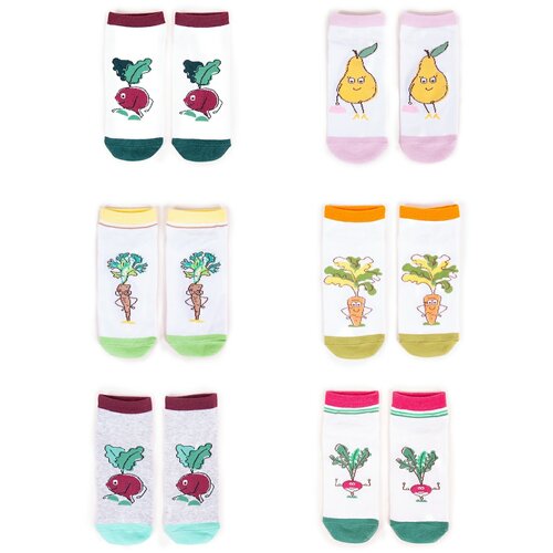 Yoclub Kids's Ankle Cotton Girls' Socks Patterns Colors 6-pack SK-08/6PAK/GIR/002 Slike
