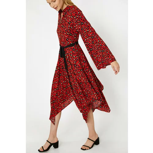 Koton Women's Red Leopard Pattern Dress