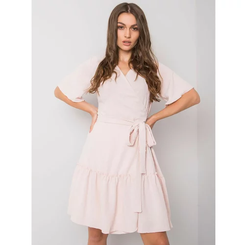 Fashion Hunters Light pink dress with a tie