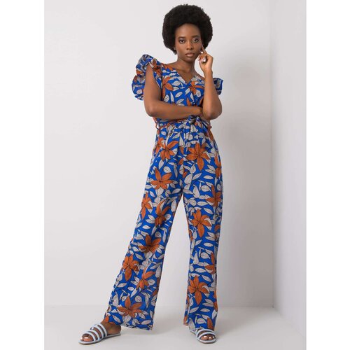 Fashion Hunters Women&amp;#039;s dark blue overalls with a pattern Slike