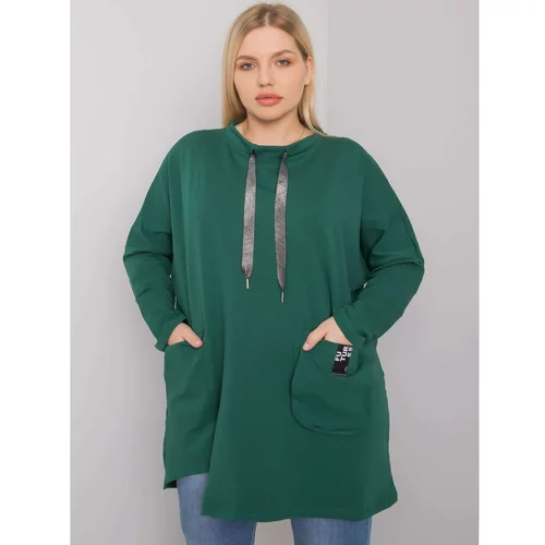 Fashion Hunters Plus size dark green tunic with pockets