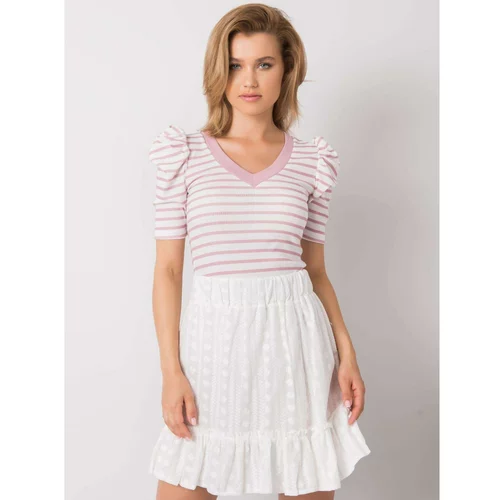 Fashion Hunters Women's white-pink striped blouse