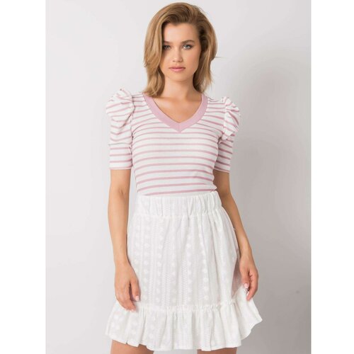 Fashion Hunters Women's white and pink striped blouse Slike