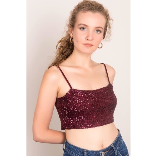 Fashion Hunters BSL Maroon short top pink | crveno crveno Slike