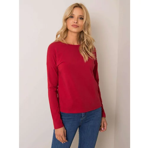 Fashionhunters Maroon blouse with long sleeves