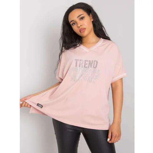 Fashion Hunters Dusty pink oversized women's blouse with applique