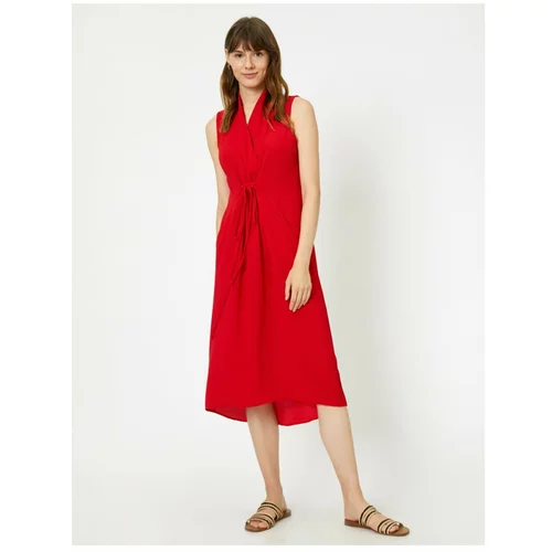 Koton Women's Red Pocket Detailed Dress