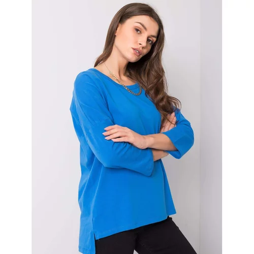 Fashion Hunters Women's blue cotton blouse